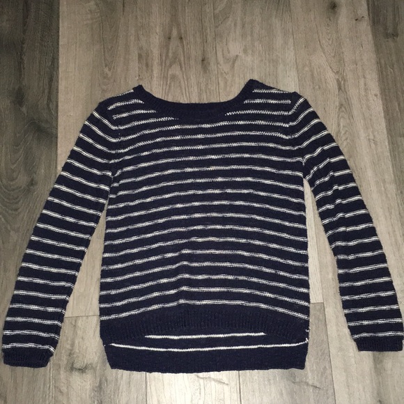 Gap Kids navy blue and white striped sweater - Picture 1 of 3